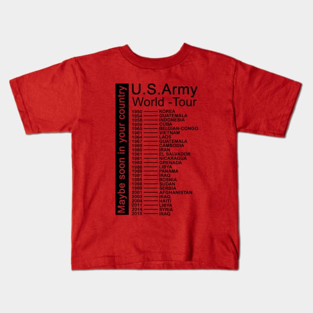 Us army world tour Usa Army Kids T Shirt TeePublic